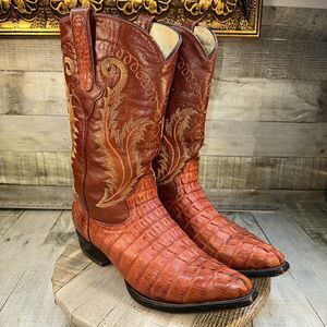 Cuadra Wild West Caiman Belly Cowboy Boots Men’s 8 USA Exotic Leather Mexico